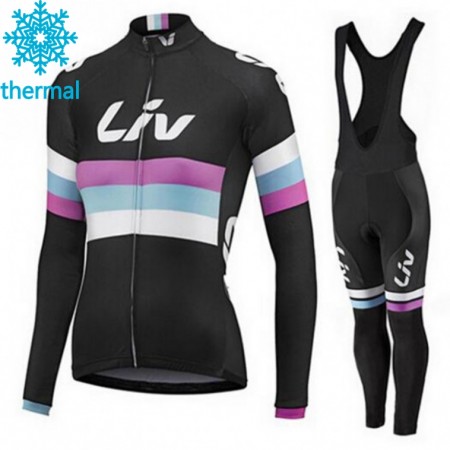 Cykeltrøje Langærmet + Bib Cykelbukser 2015 CCC Liv Dame Viter Thermal Fleece N001